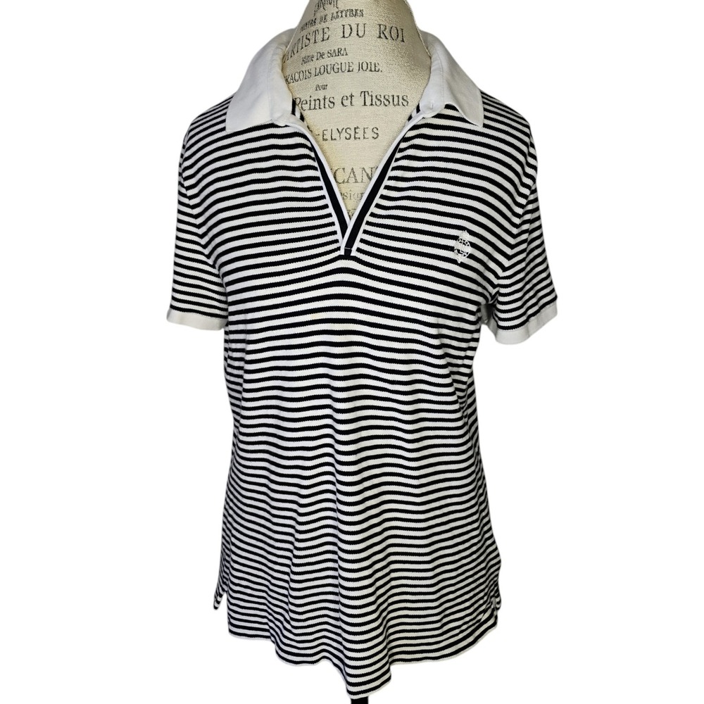 Lauren Active Ralph Lauren Striped Polo Shirt Womens Large Tennis Preppy